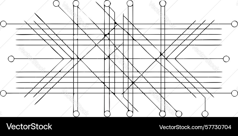 Abstract interconnected digital network lines vector image