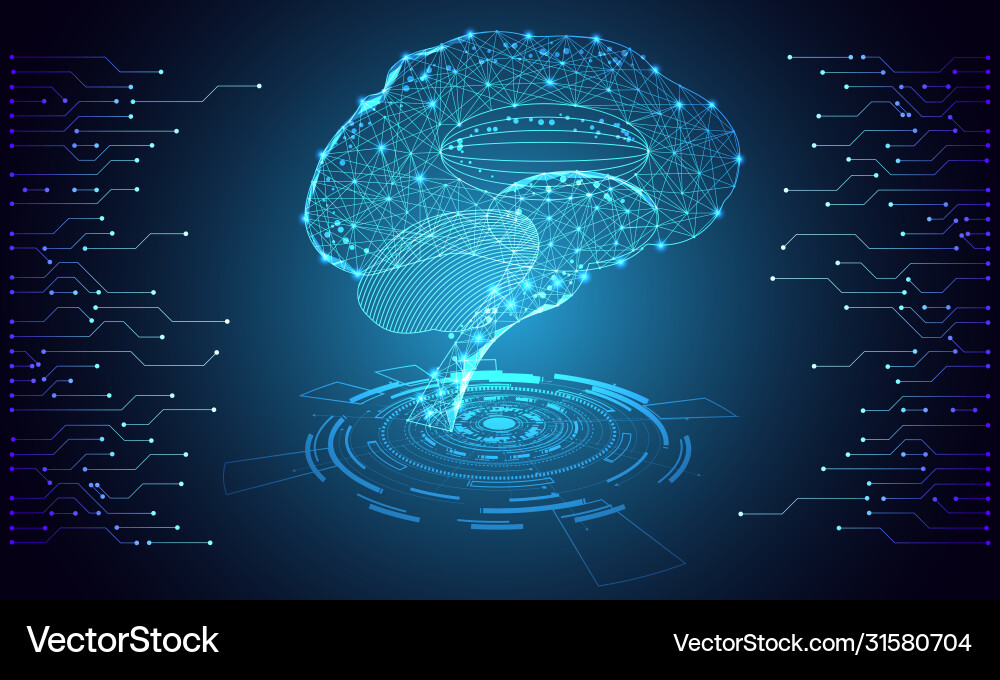 Abstract technology ui futuristic concept brain Abstract technology ui futuristic concept brain vector image