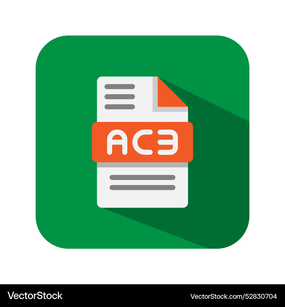 Ac3 file type format audio icons document Ac3 file type format audio icons document vector image