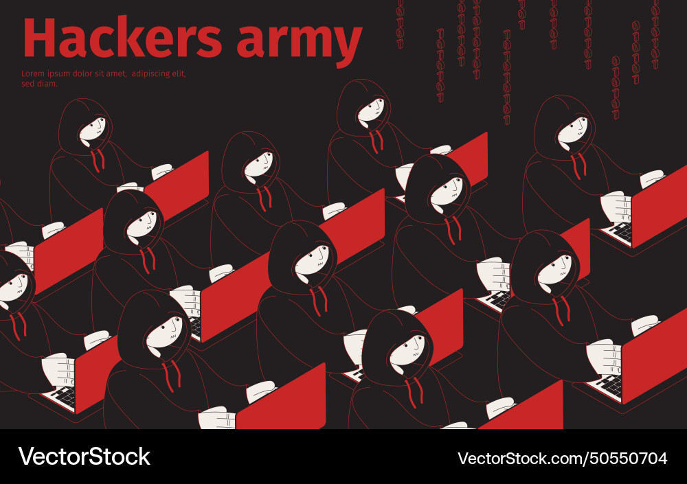 Army of hackers background Army of hackers background Vector Image