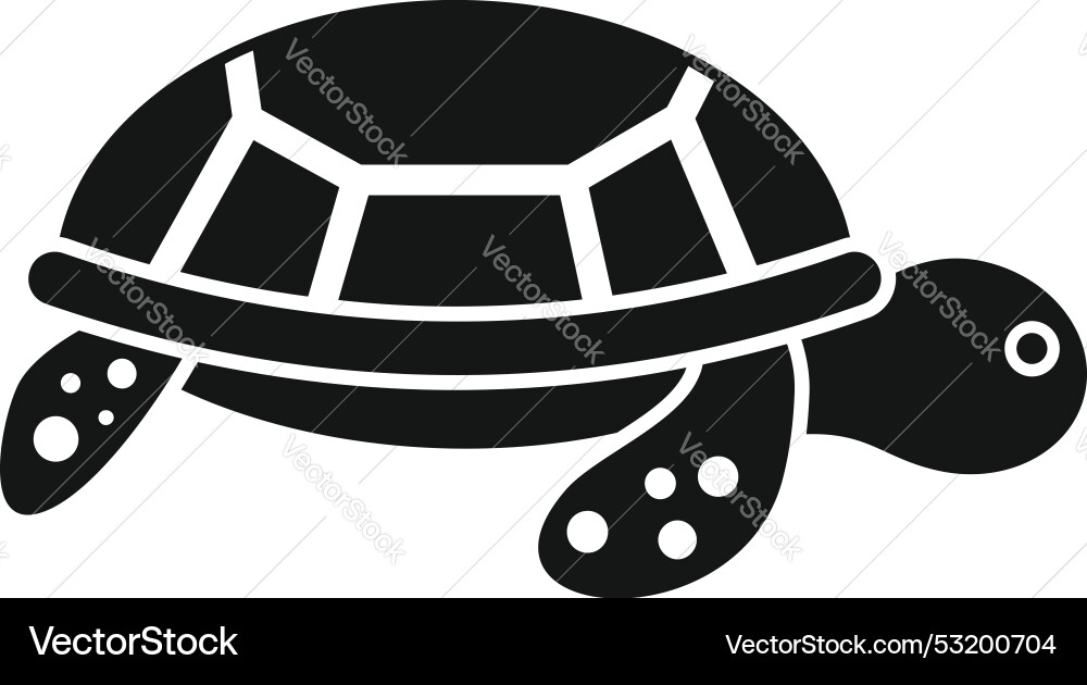 Black turtle walking side view icon showing its Vector Image