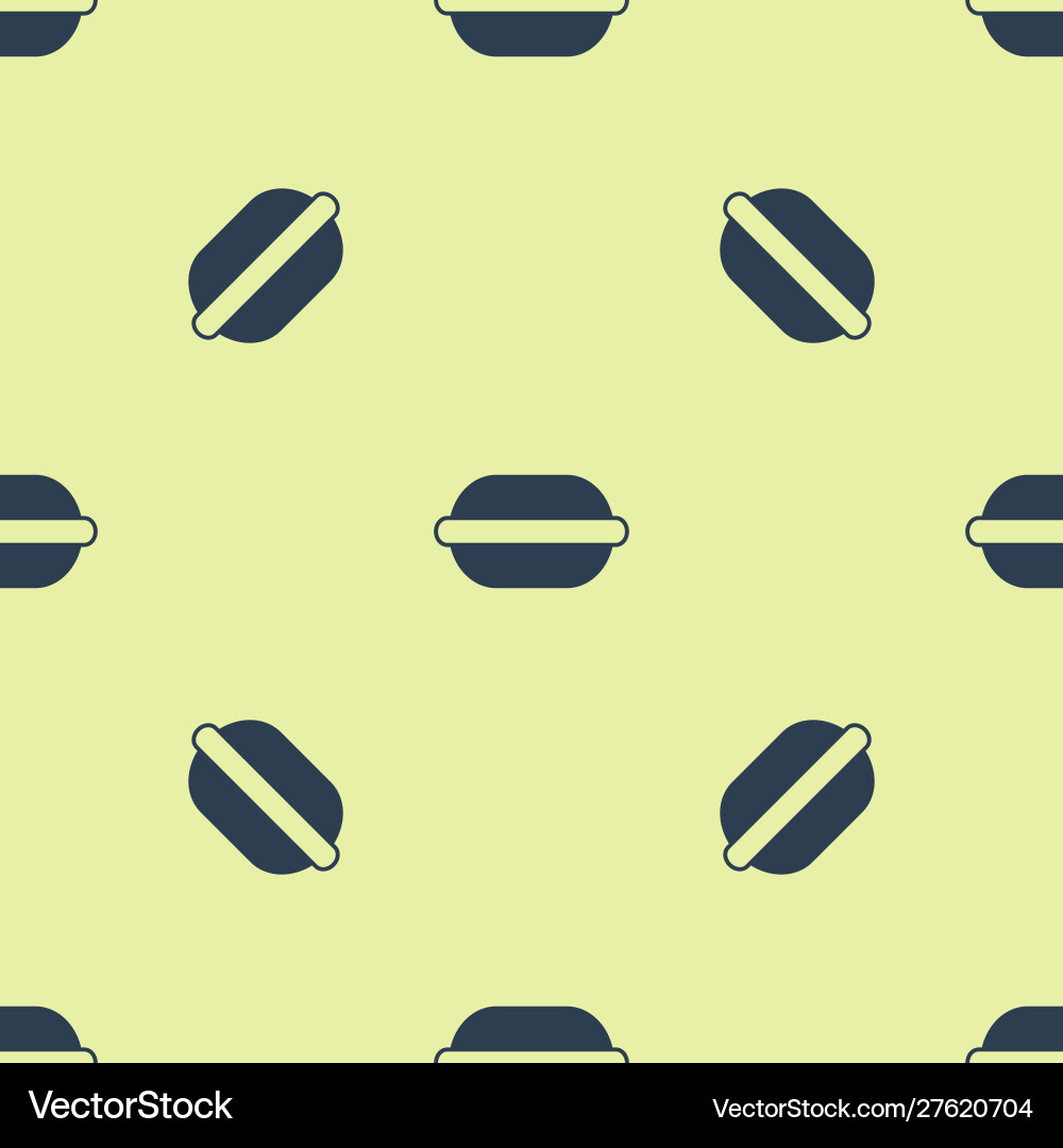 Blue macaron cookie icon isolated seamless pattern Vector Image
