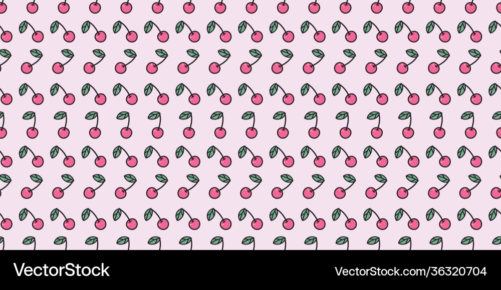 Cherry seamless repeat pattern background vector image