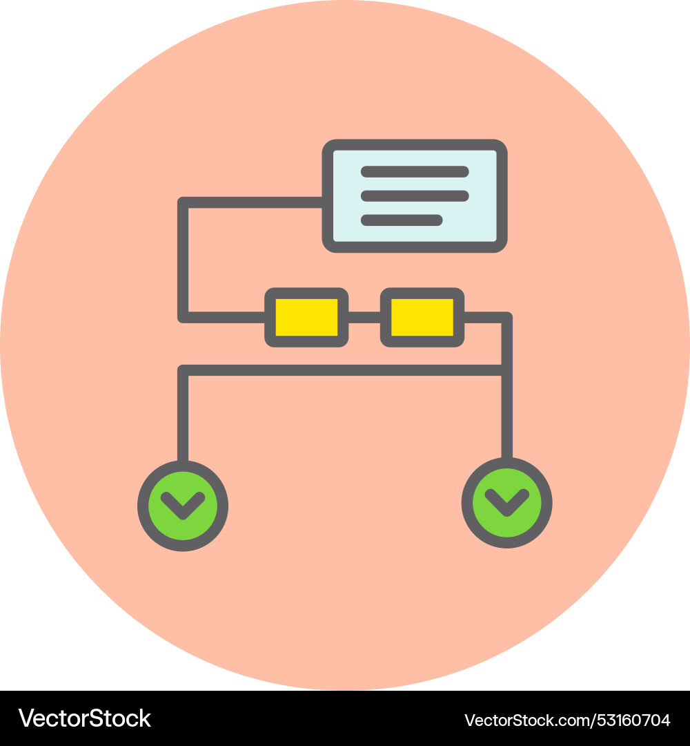 Classification line filled circle icon vector image