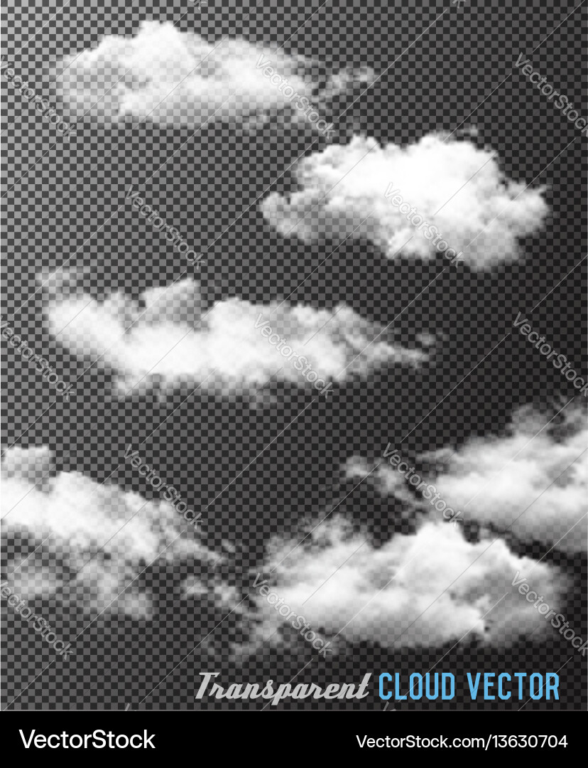 Cloudscape Collection - Transparent Set Vector Image