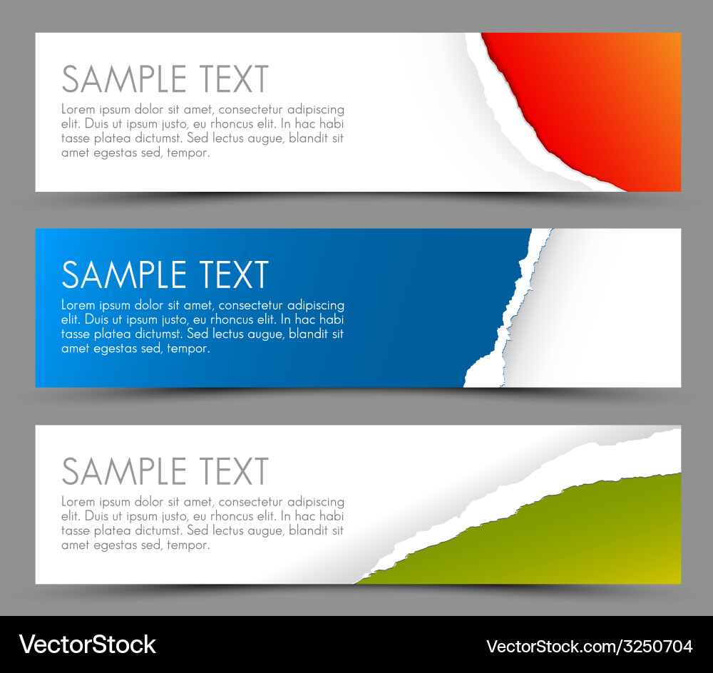 Colorful Torn Banner Templates Vector Image