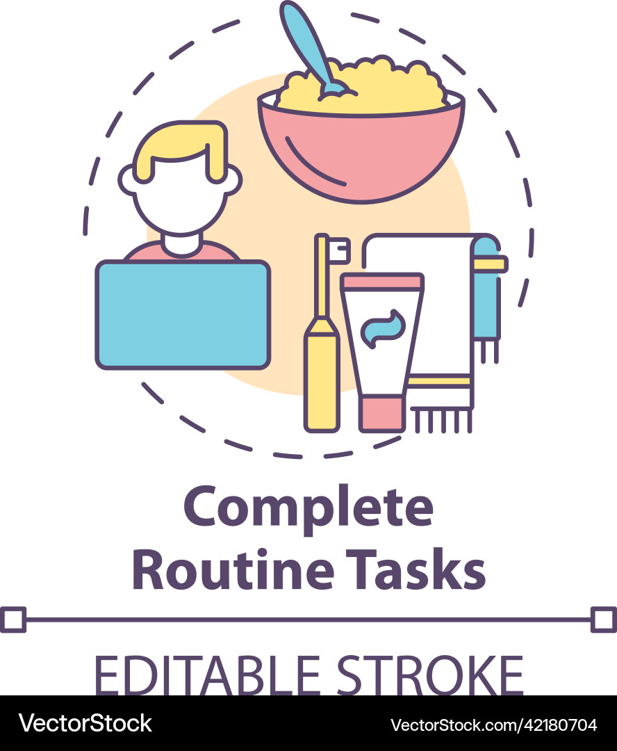 Complete routine tasks concept icon Complete routine tasks concept icon vector image