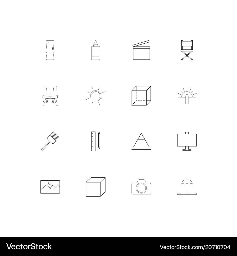 Creative process and design simple linear icons Vector Image