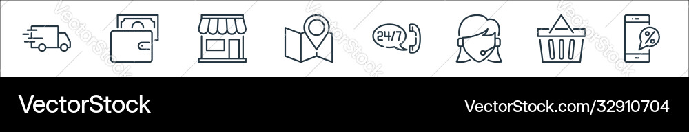 Ecommerce line icons linear set quality Ecommerce line icons linear set quality vector image