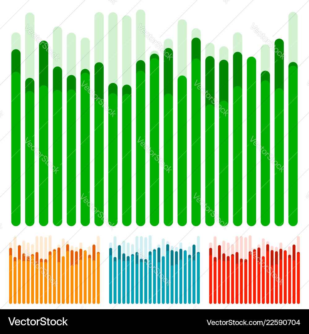 Eq equalizer with overlapping bars - bar chart Eq equalizer with overlapping bars - bar chart vector image