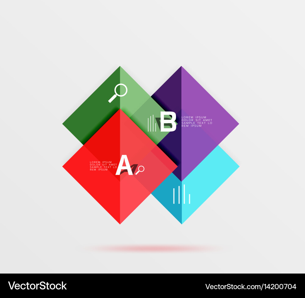Geometric square and triangle template vector image