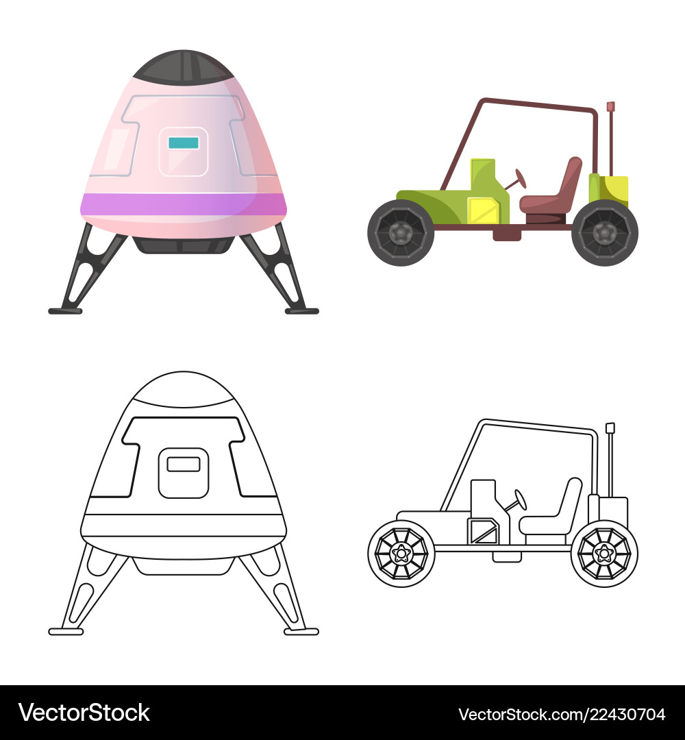 Isolated object of mars and space symbol set Isolated object of mars and space symbol set Vector Image
