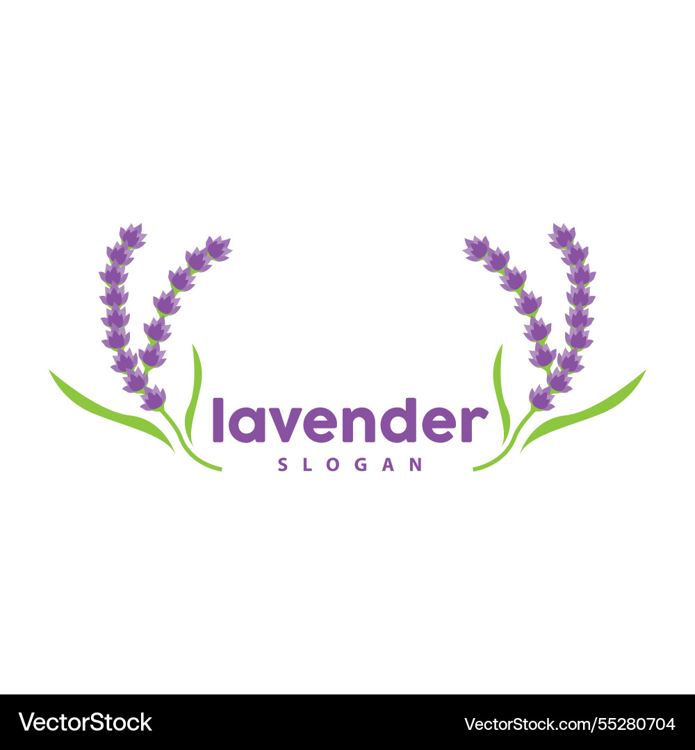 Lavender logo simple elegant purple flower plant Lavender logo simple elegant purple flower plant vector image
