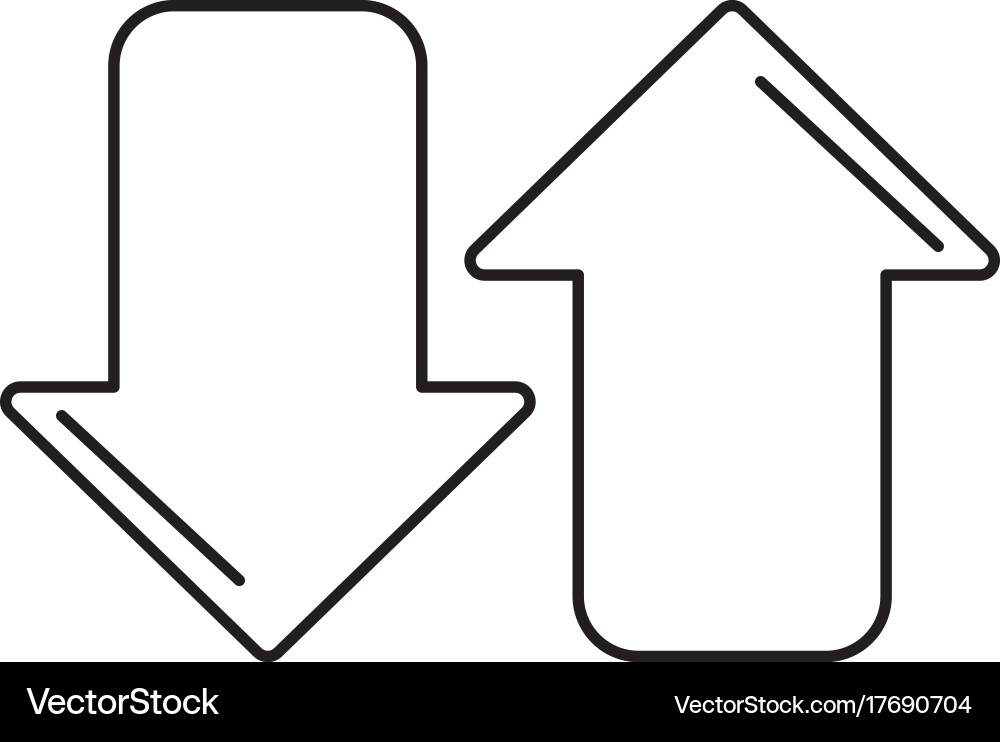 Line arrows to loading digital data connection Vector Image