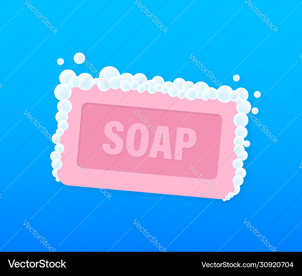 Pink soap on colorful background object top view Pink soap on colorful background object top view vector image