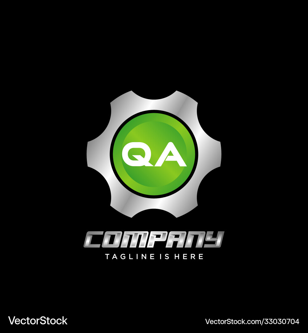 Qa initial gear icon logo design element Qa initial gear icon logo design element vector image