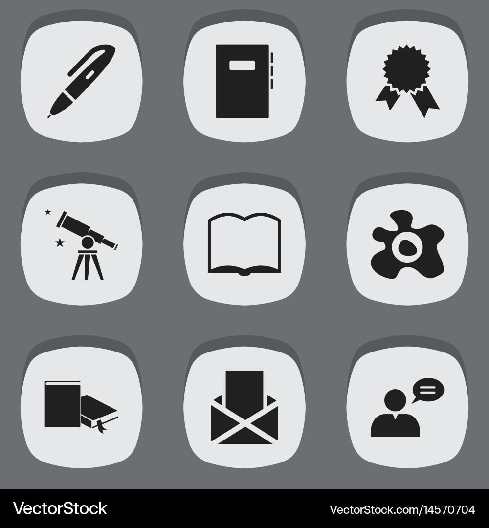 Set of 9 editable university icons includes Vector Image