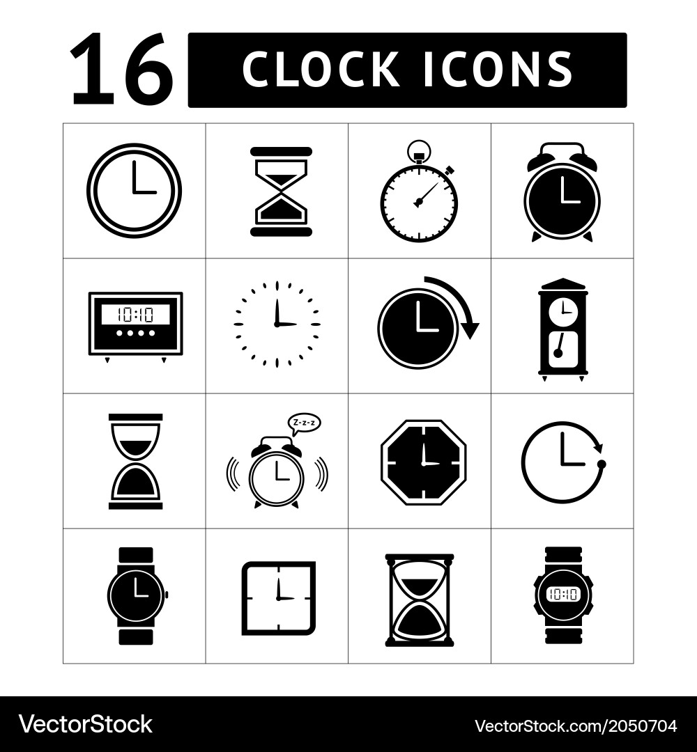 Set of time and clock vector image