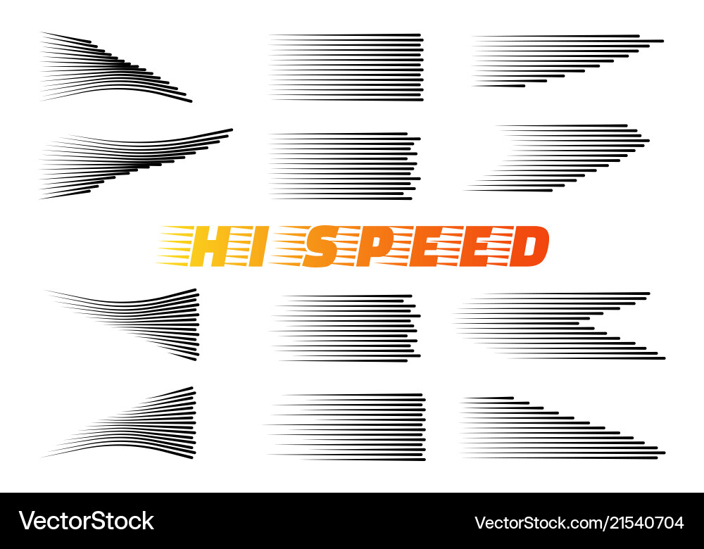 Speed lines isolated set Speed lines isolated set vector image
