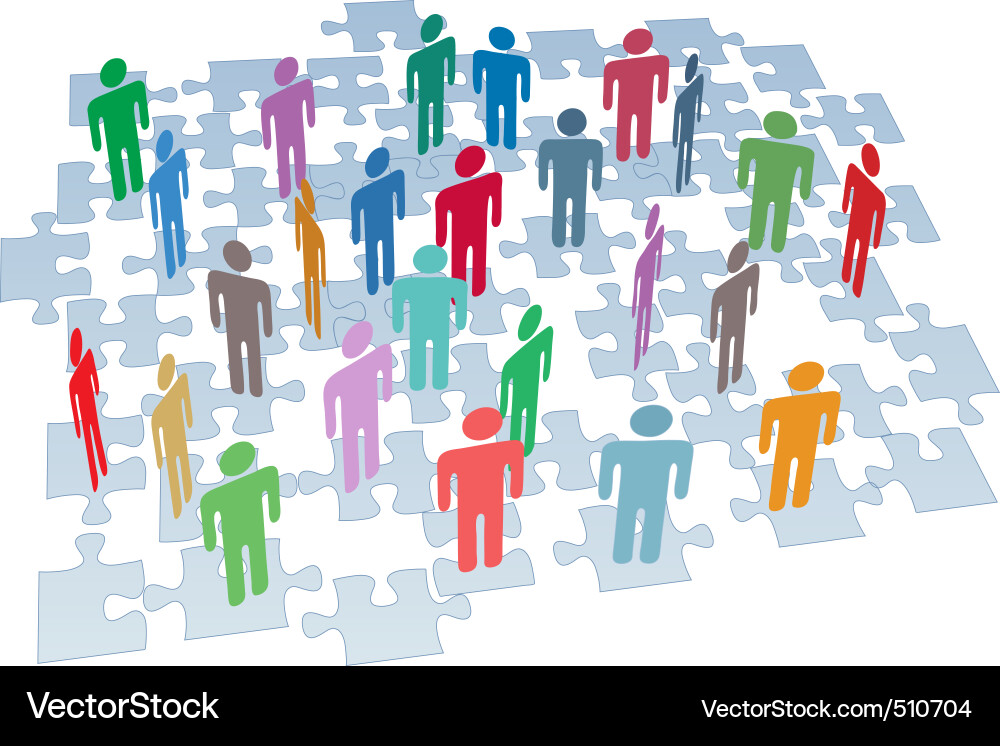 Team Connection Puzzle Vector Image
