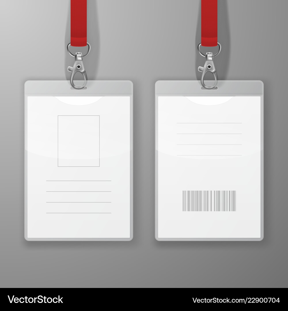 Two realistic blank office graphic id cards Two realistic blank office graphic id cards vector image