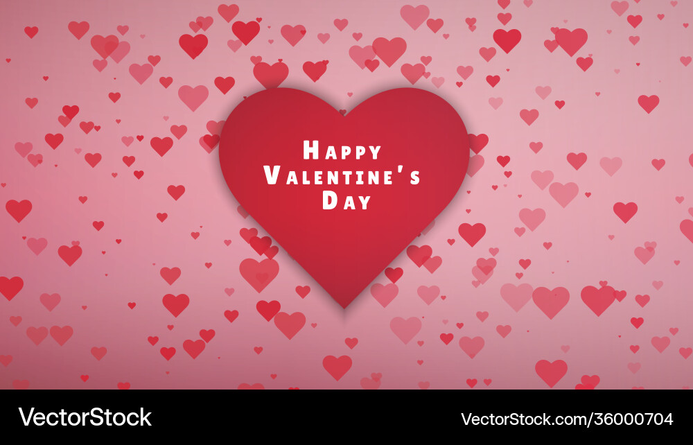 Valentines day background with heart pattern Vector Image