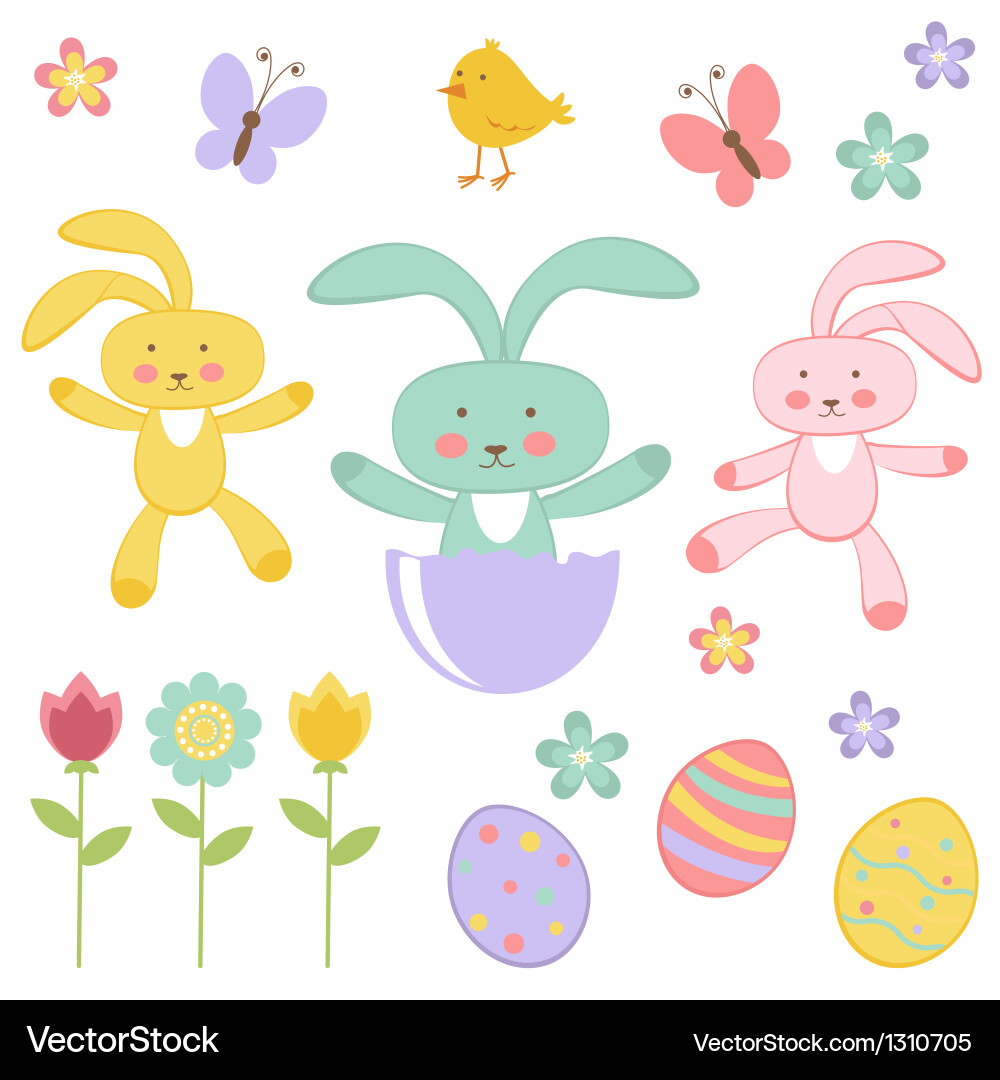 Adorable Easter Collection vector image