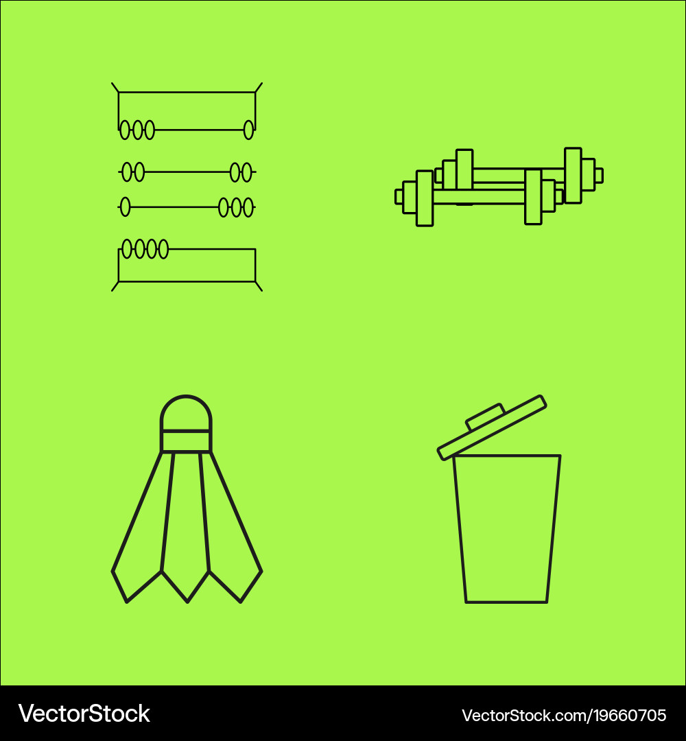 Basic content simple linear outline icon set vector image