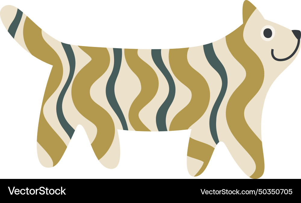 Cat with abstract pattern Vector Image
