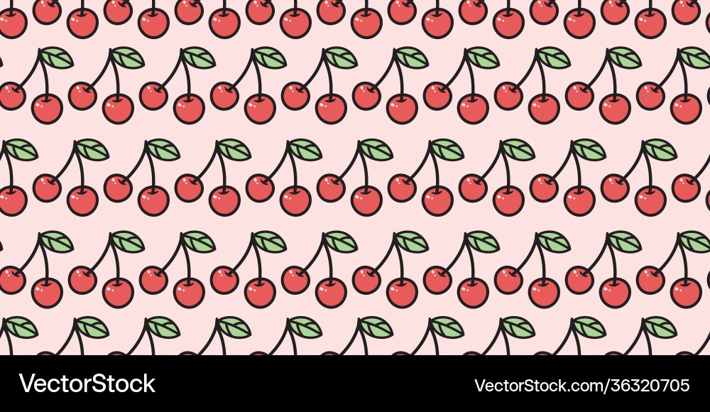 Cherry seamless repeat pattern background Cherry seamless repeat pattern background vector image