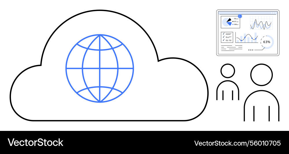 Cloud computing with global connectivity and data Cloud computing with global connectivity and data Vector Image