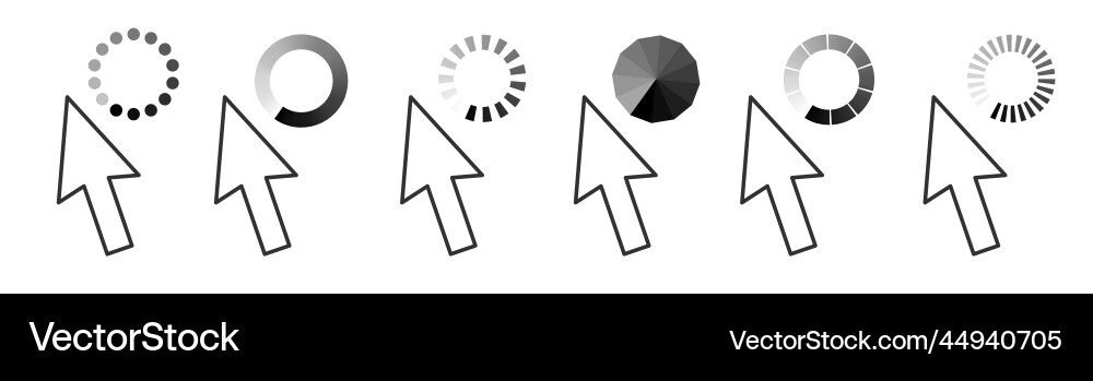 Collection of mouse click cursors Collection of mouse click cursors vector image