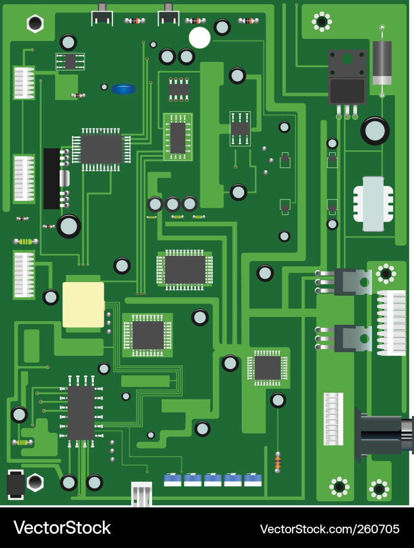 Computer Processor Board vector image