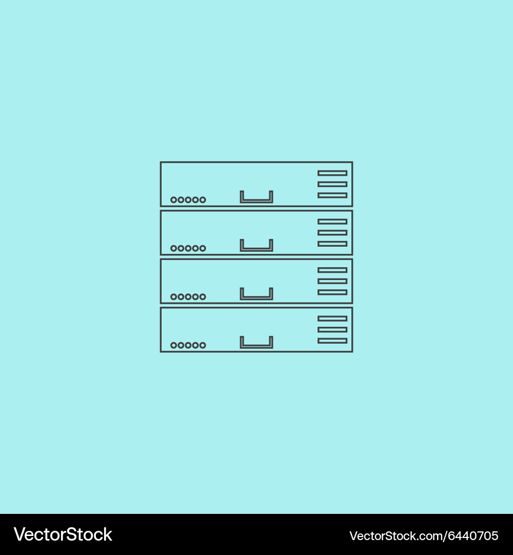 Computer server icon flat design vector image