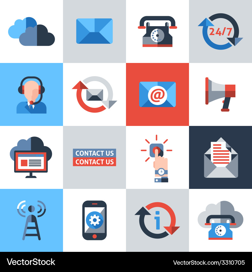 Contact us icons set Vector Image