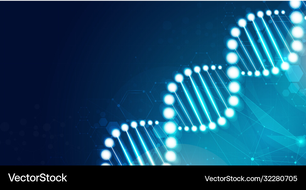 Dna digital sequence code structure with glow Vector Image