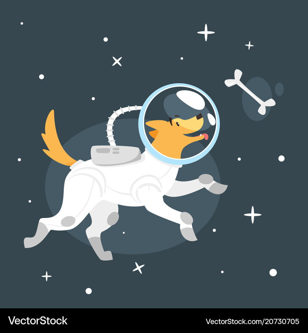 Dog in space suit Dog in space suit vector image
