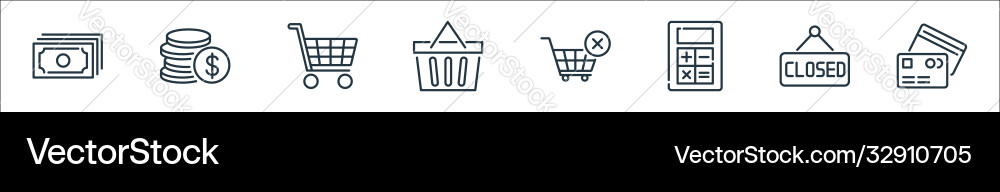 Ecommerce line icons linear set quality Ecommerce line icons linear set quality vector image