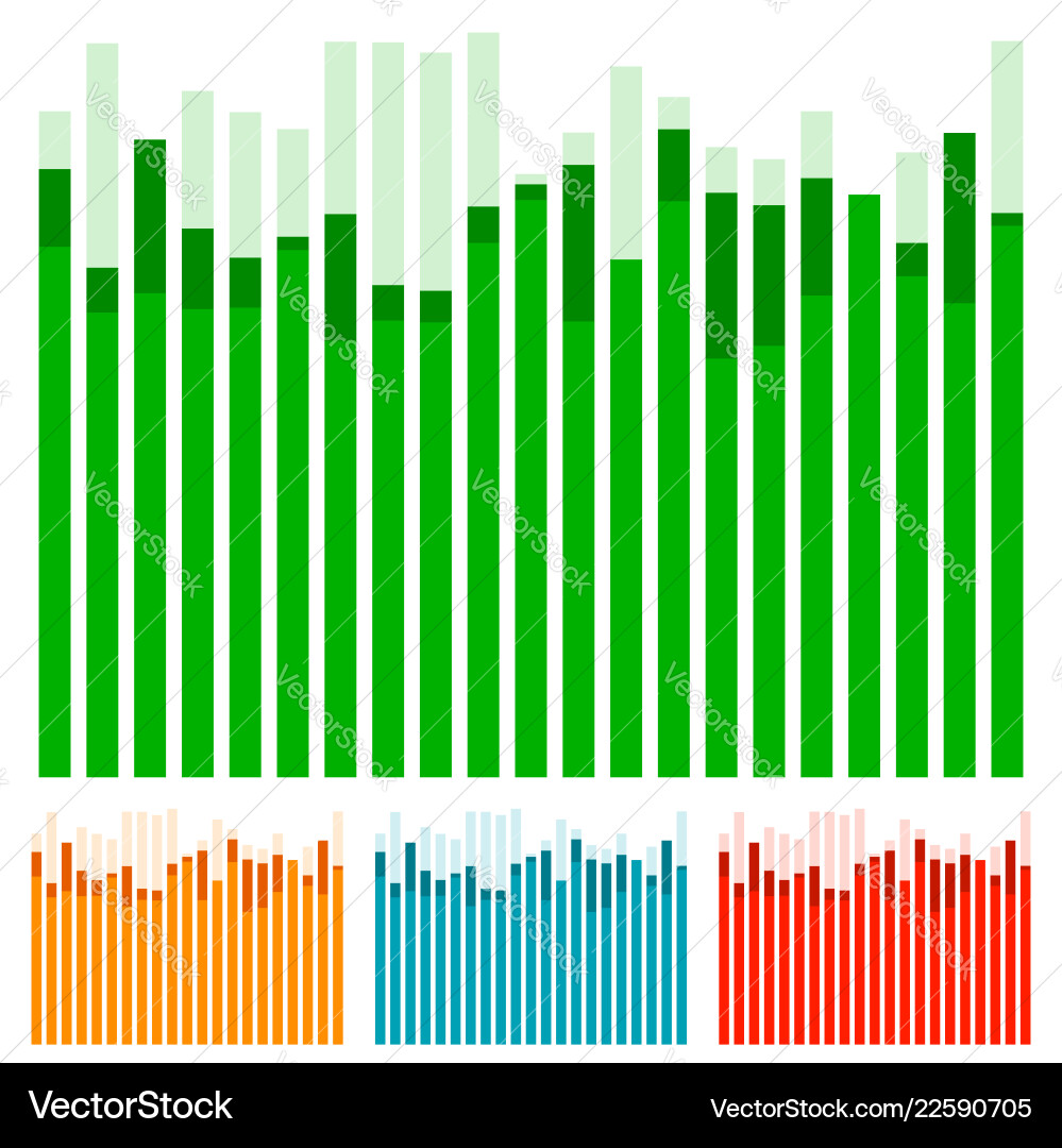 Eq equalizer with overlapping bars - bar chart Eq equalizer with overlapping bars - bar chart vector image