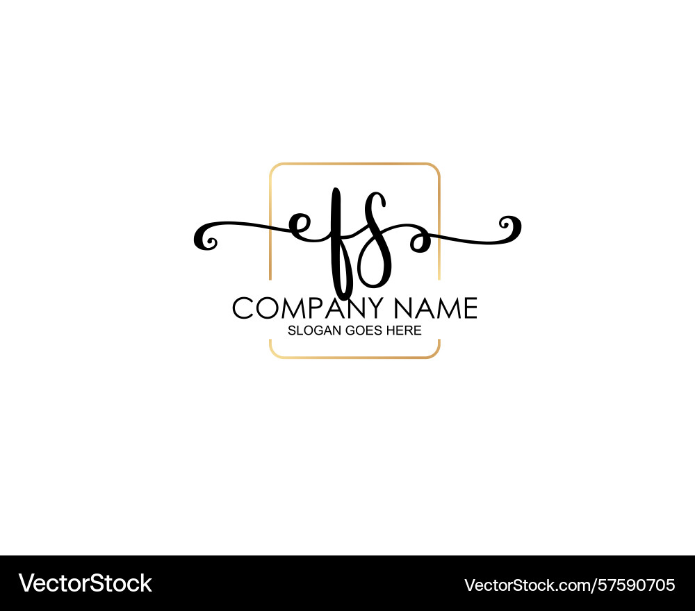 Fs initial handwriting logo design collection Vector Image
