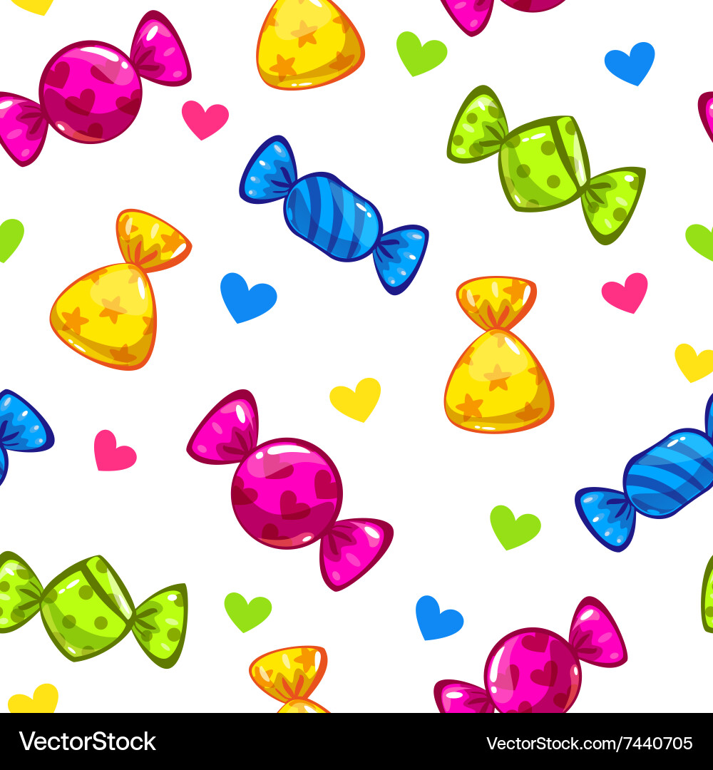 Funny seamless pattern with candies Royalty Free Vector