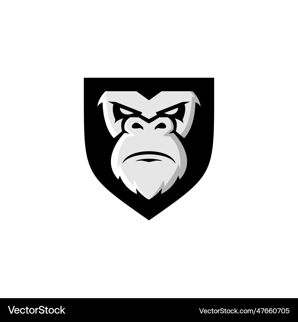 Gorilla Shield Logo - Power & Strength Vector Image