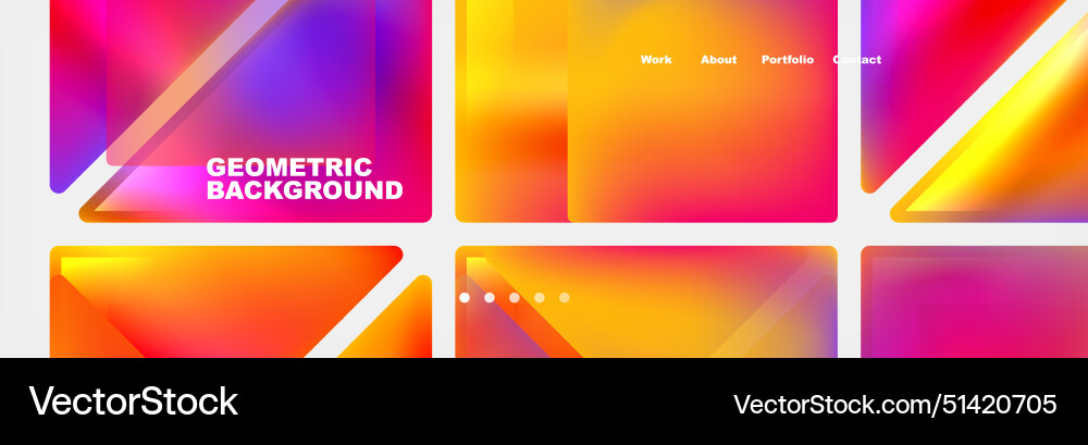 Gradient triangles composition with bright fluid vector image