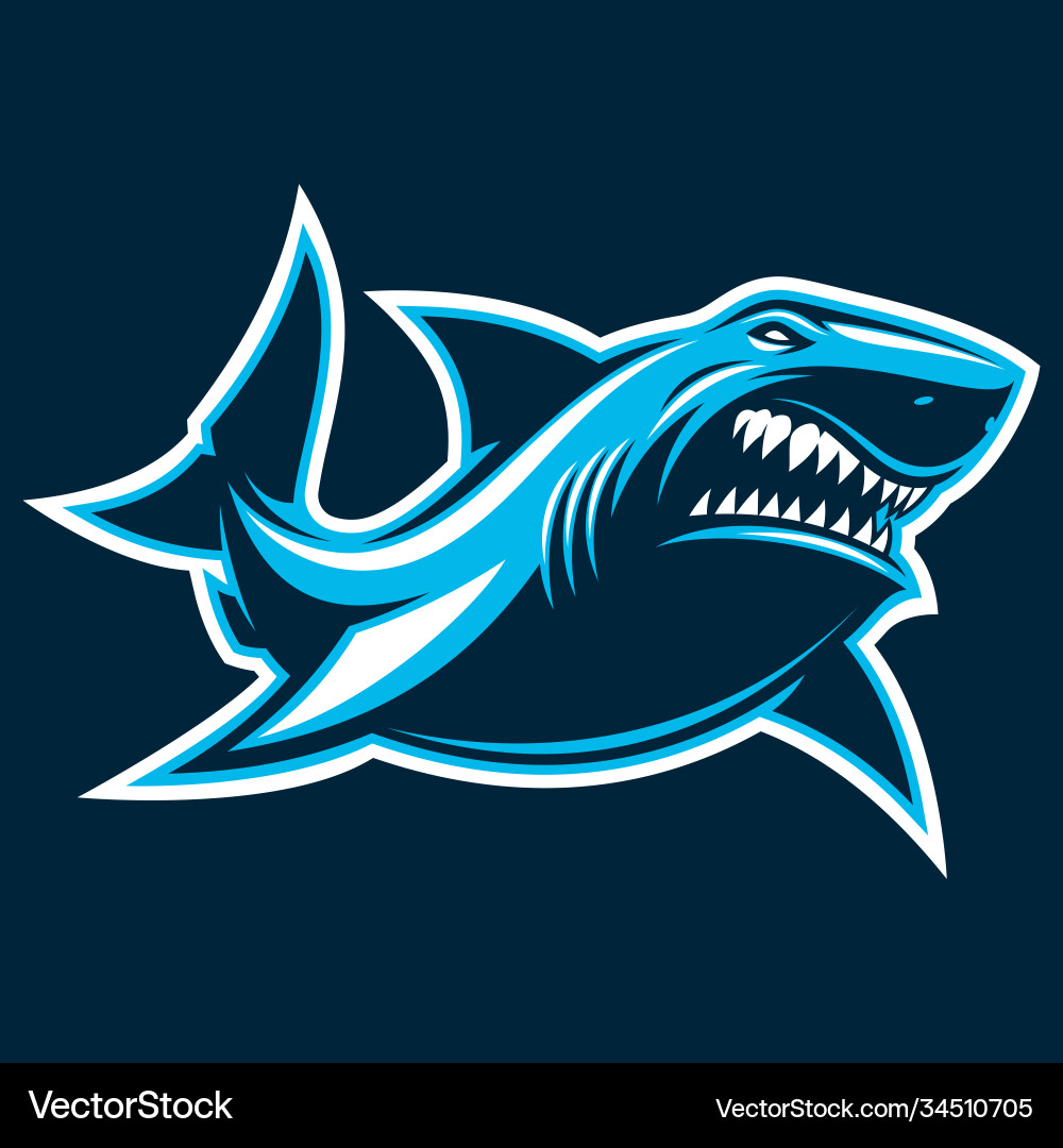 Great white ferocious shark Royalty Free Vector Image