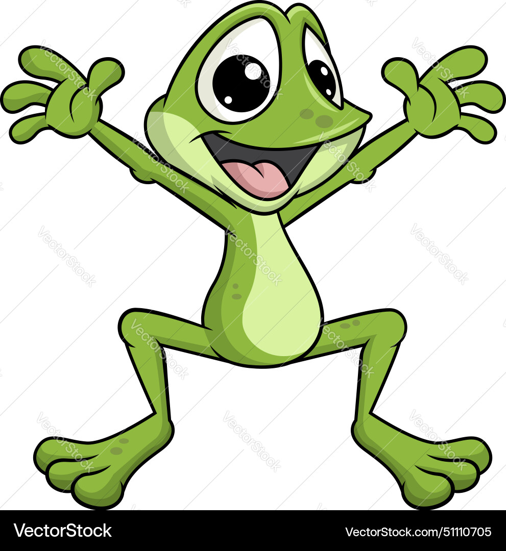 Hopping frog mascot cartoon clip art Royalty Free Vector