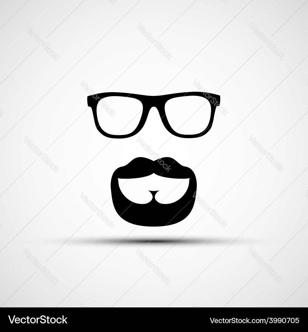 Man with Mustache and Beard vector image