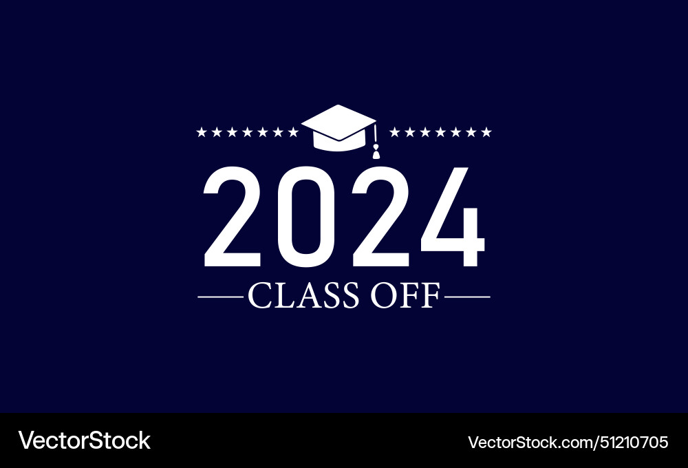 Modern text designs for the class of 2024 Modern text designs for the class of 2024 vector image