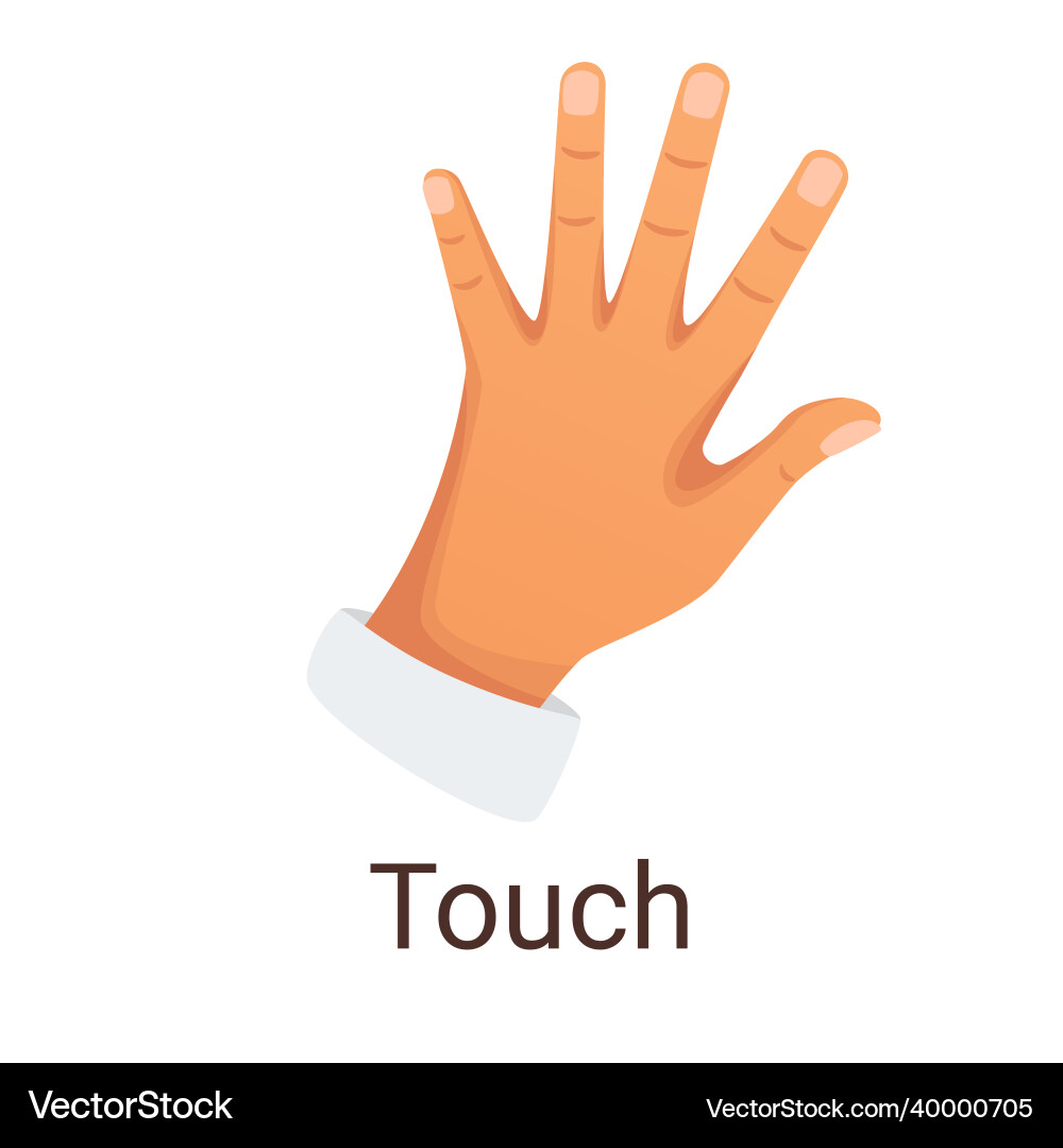 One of five senses - touch vector image