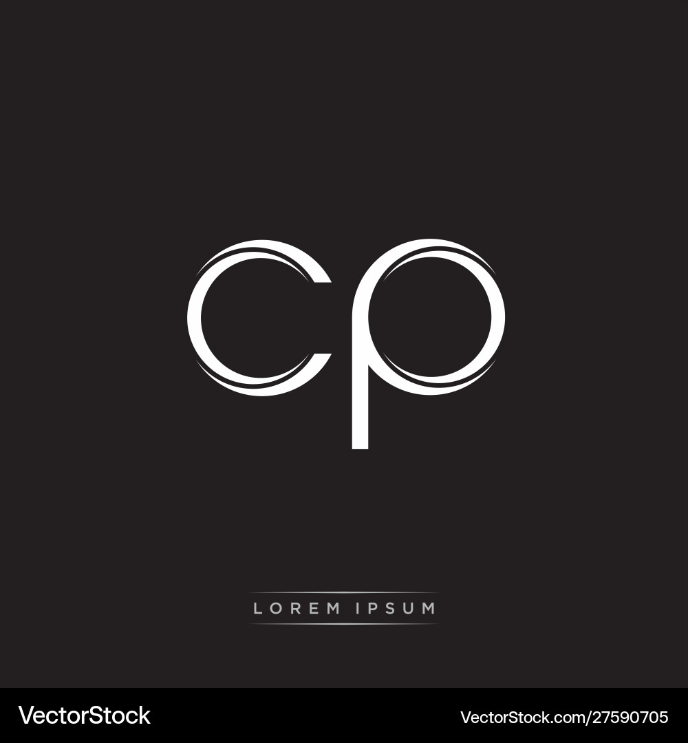 Split CP Initial Monogram Logo vector image