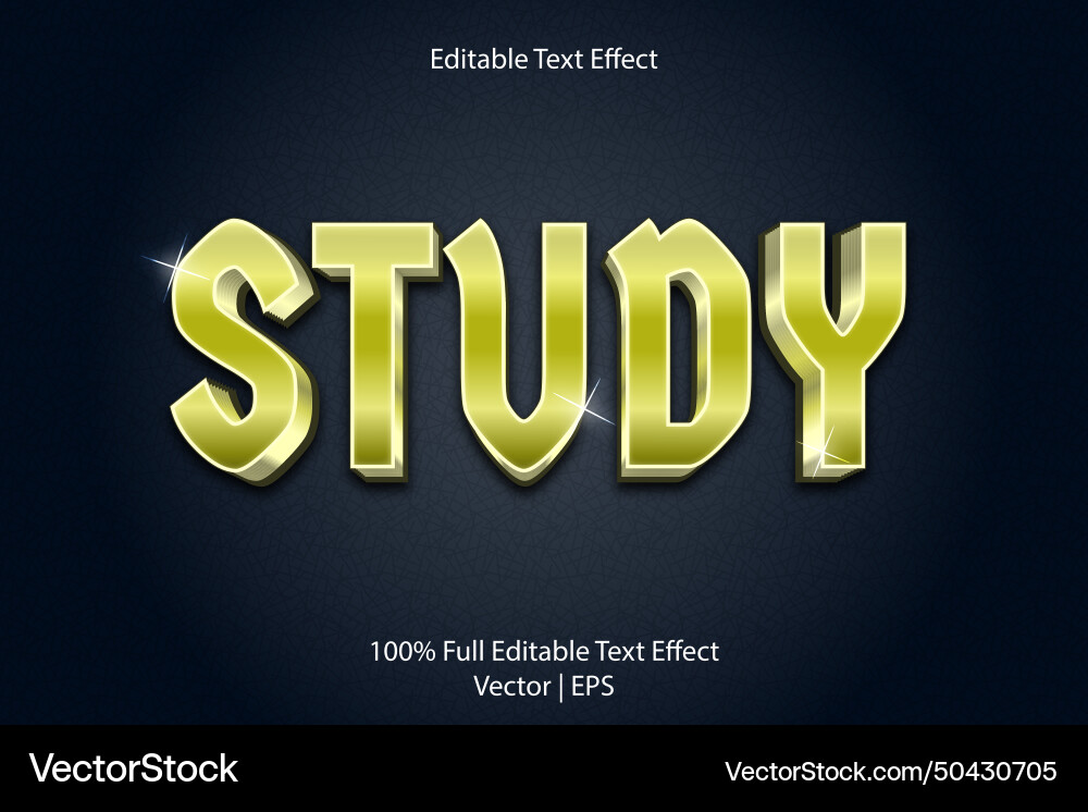 Study editable text effect Vector Image